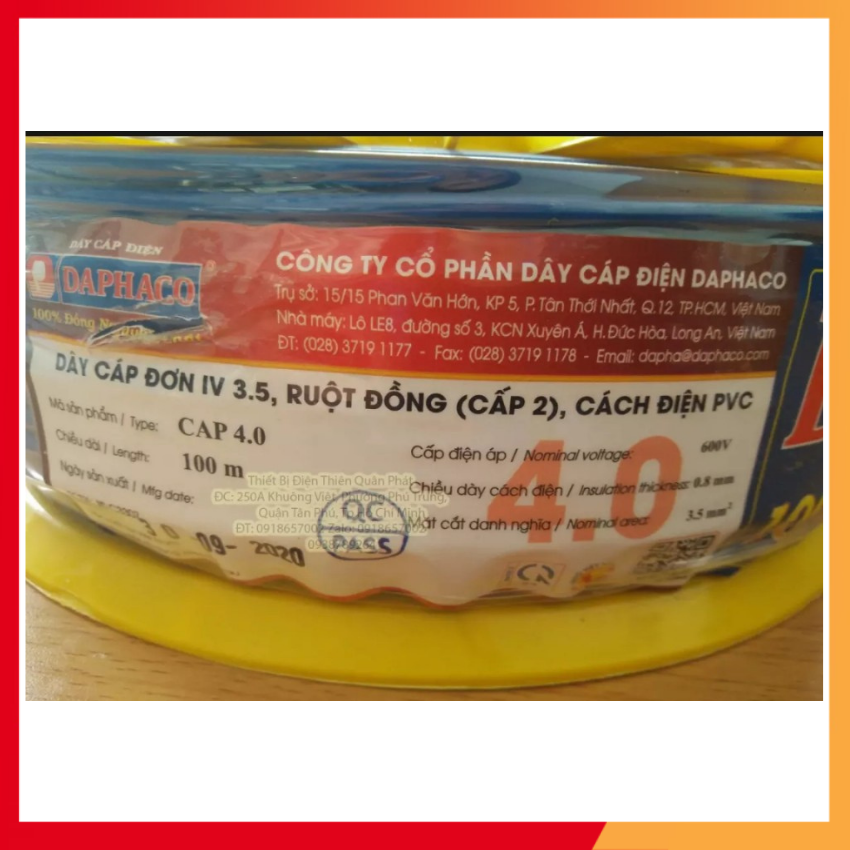 DÂY ĐƠN DAPHACO 3.0/4.0/6.0 ( CUỘN 100M) - DALICO