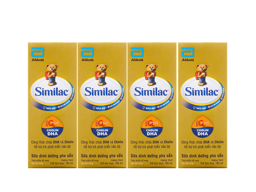 Lốc 4 hộp sữa nước Similac 180ml nuôi dưỡng hệ miễn dịch tăng cường sức đề