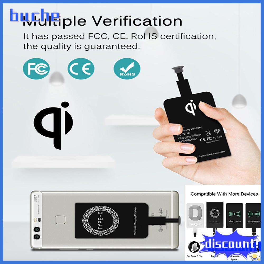BUCHE Home, Office, Public Area High Efficiency Lightweight Universal Fast Charger Reception Coil Wireless Charging Receiver Accept Wire Receipt Connector