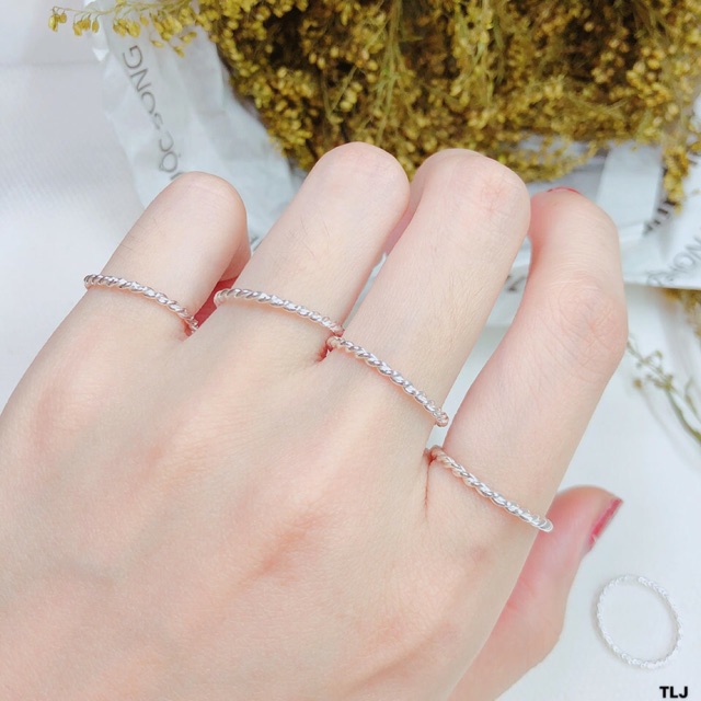 NHẪN XOẮN BẠC TA NGUYÊN CHẤT