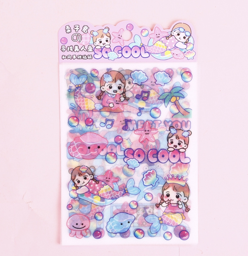 Bộ 4 tấm sticker hình dán Pink point | BSB089