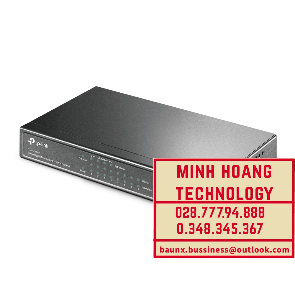 [HCM]Switch Desktop 8 cổng Gigabit với 4 cổng PoE TL-SG1008P