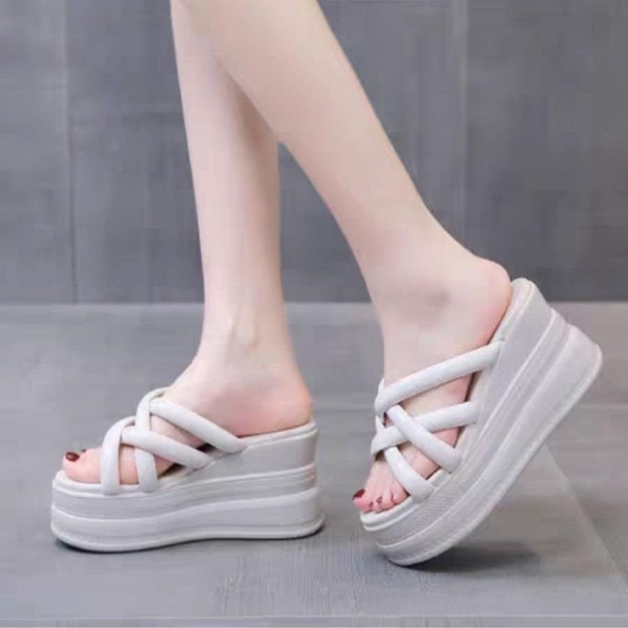 DÉP ĐẾ XUỒNG QUAI ĐAN CHÉO DA BÓNG CAO CẤP