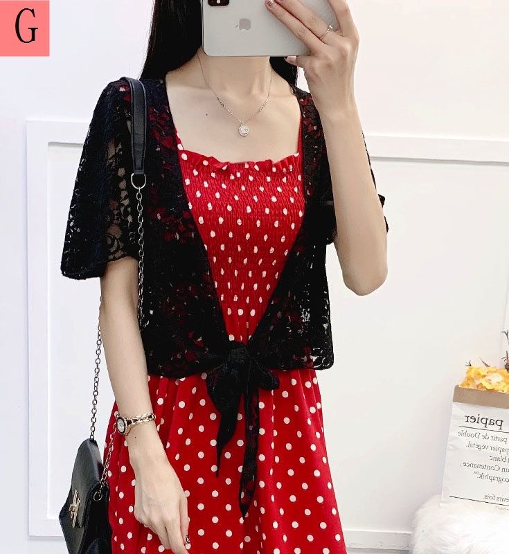 Áo khoác ren Hàn Quốc cột nơ