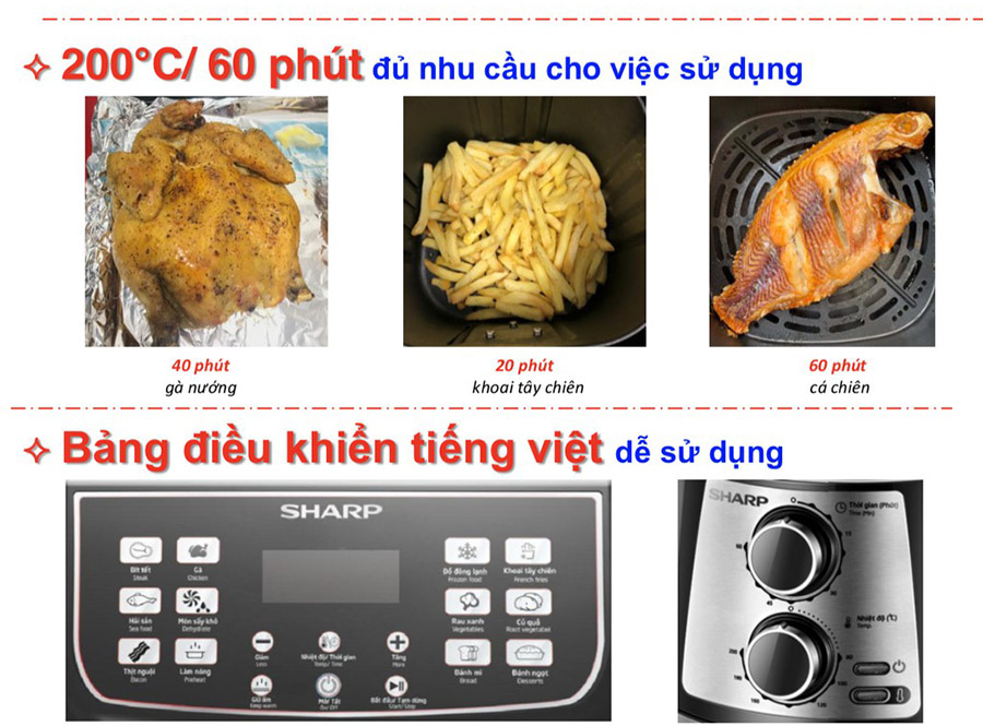 Nồi chiên không dầu Sharp KF-AF42MV-ST (Dung tích 4.2 lít Bảo hành 12 tháng Toàn Quốc)