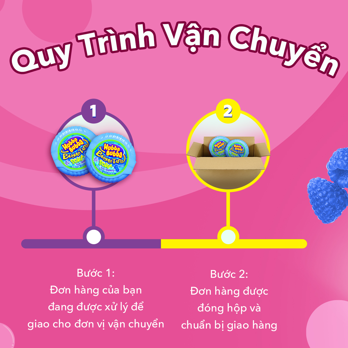 Combo 2 hộp kẹo Sing-gum Hubba Bubba vị mâm xôi