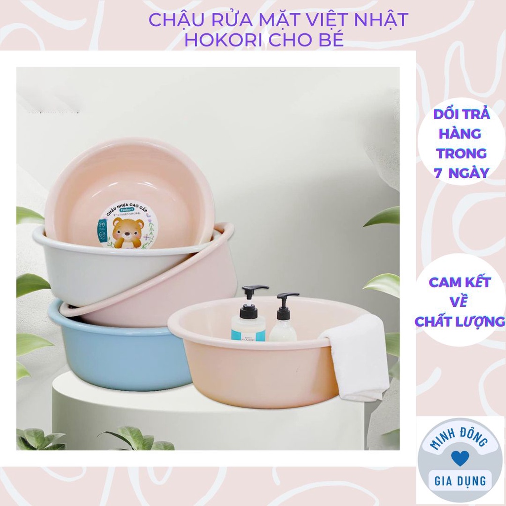 Thau Rửa Mặt, Chậu Rửa Mặt Hokori Việt Nhật Nhựa Cao Cấp, Chắc Chắn