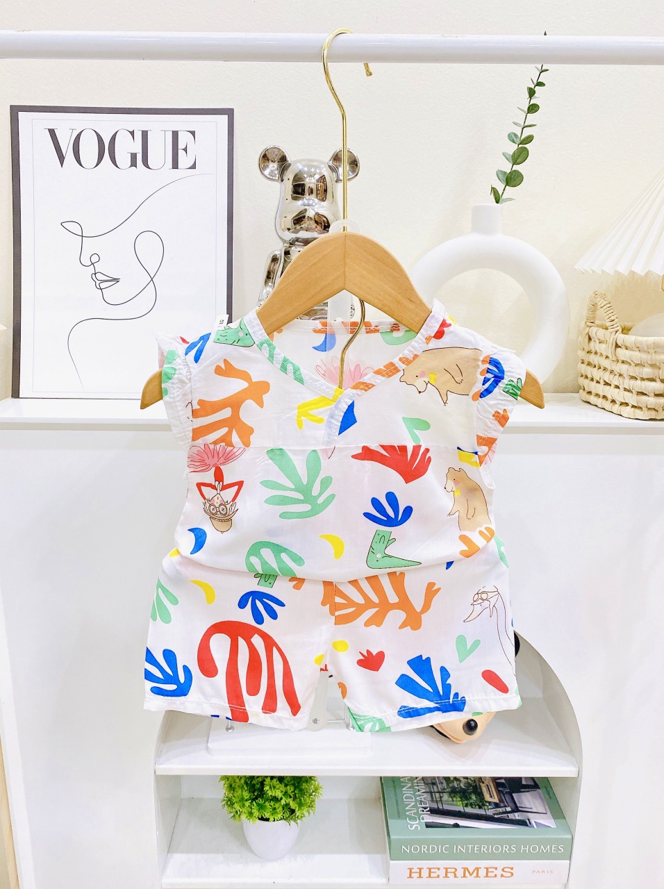Bộ hè bé gái, chất lanh loại 1 size 5-20kg