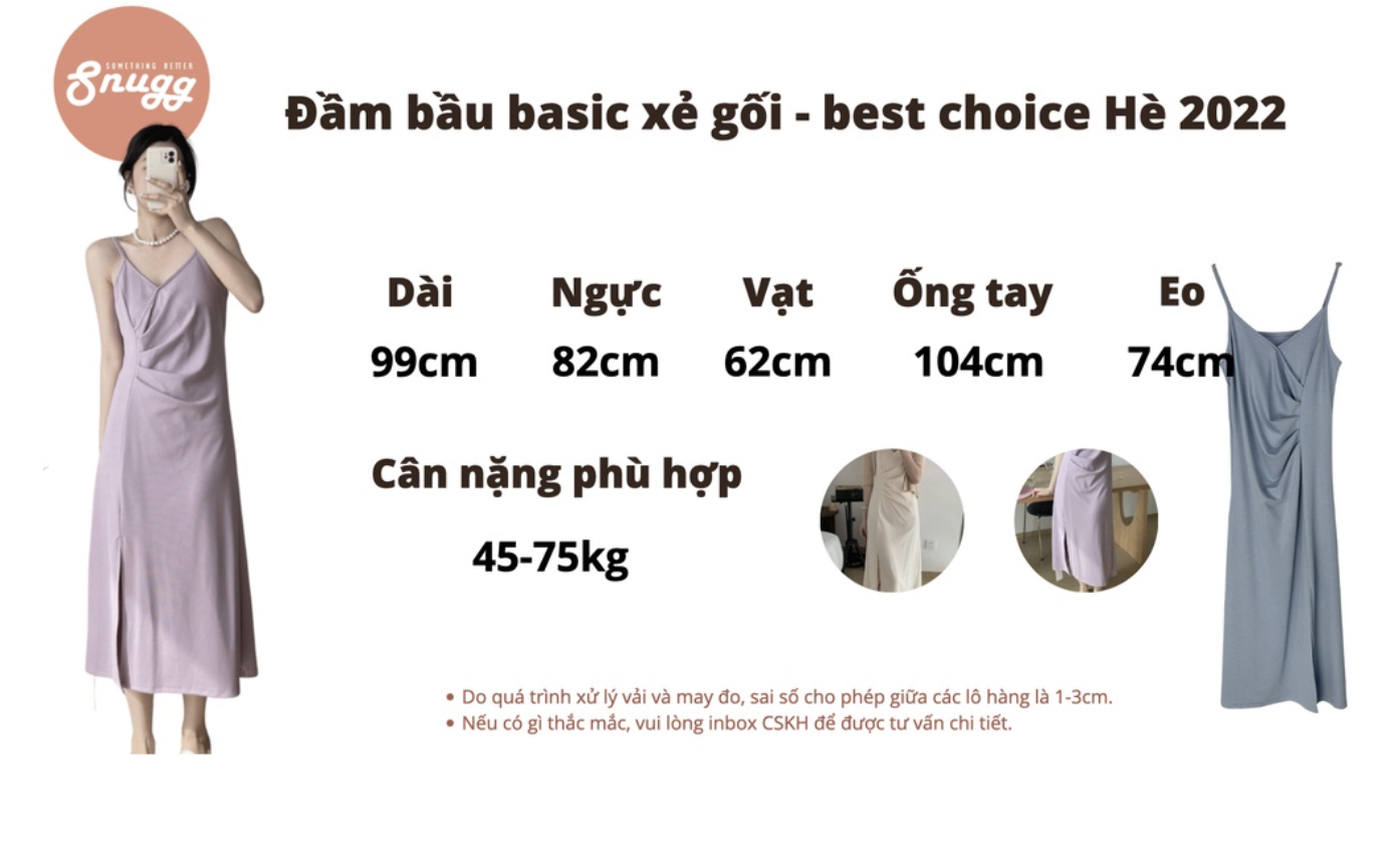 Đầm bầu hai dây dáng A - Best choice đầm basic Hè - Thu 2022 SNU2150