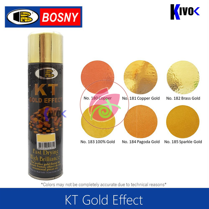 Sơn xịt mạ vàng 18k KT Bosny  Gold No.182