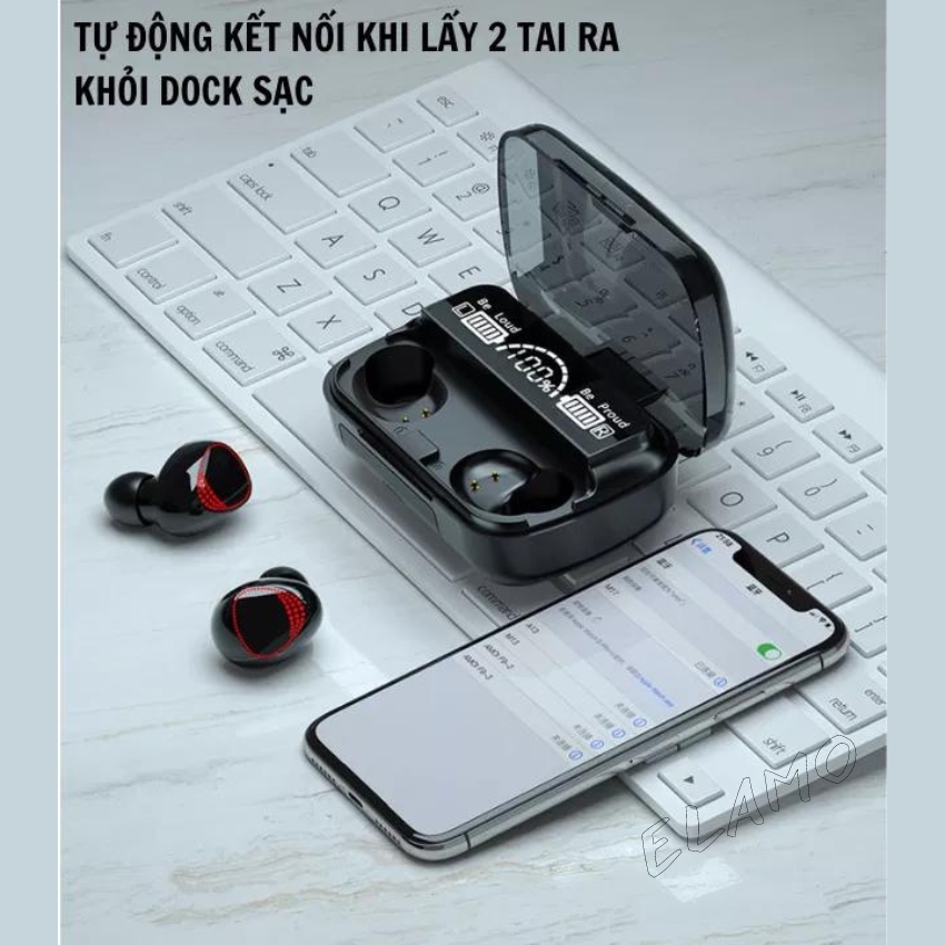 Tai nghe bluetooth M10 pro chip 5.1 kiêm sạc dự phòng. Tai nghe không dây hỗ trợ mọi dòng máy. Tai nghe nhét tai không dây trả lời cuộc gọi âm thanh sống động– Elamo store