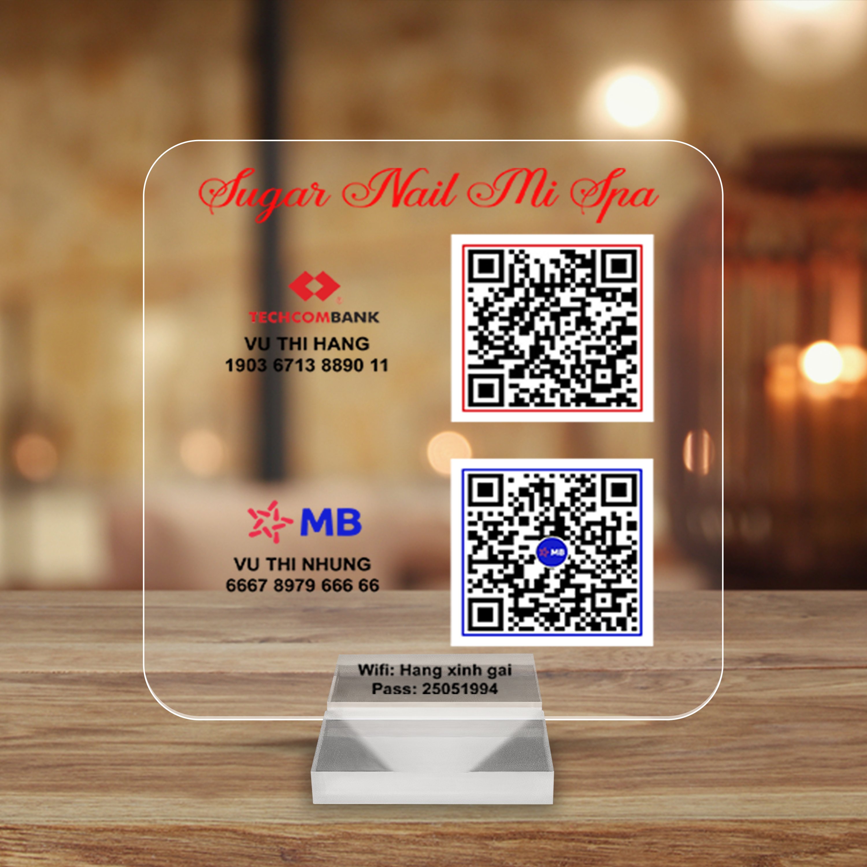 Bạn đang cần một cách để tạo QR code tiện dụng cho bàn của mình? Hãy xem hình ảnh về sản phẩm Mica QR code bàn để tìm hiểu về một giải pháp hiệu quả và đẹp mắt. Bạn sẽ bất ngờ với sự tiện lợi của nó cho công việc hàng ngày.