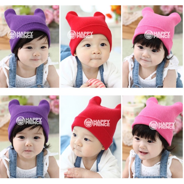 Mũ len tăm  cotton cho bé trai/bé gái (0-3 tuổi)