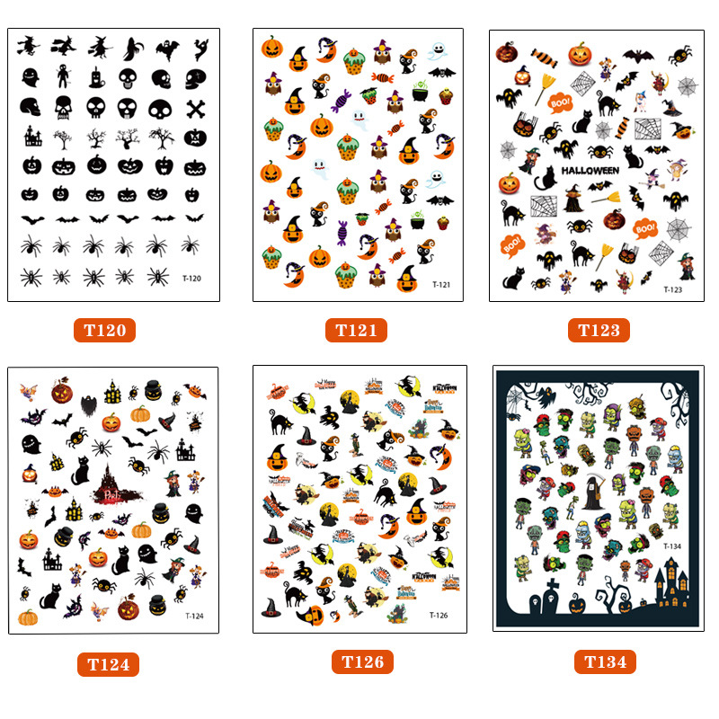 Sticker Halloween trang trí móng tay