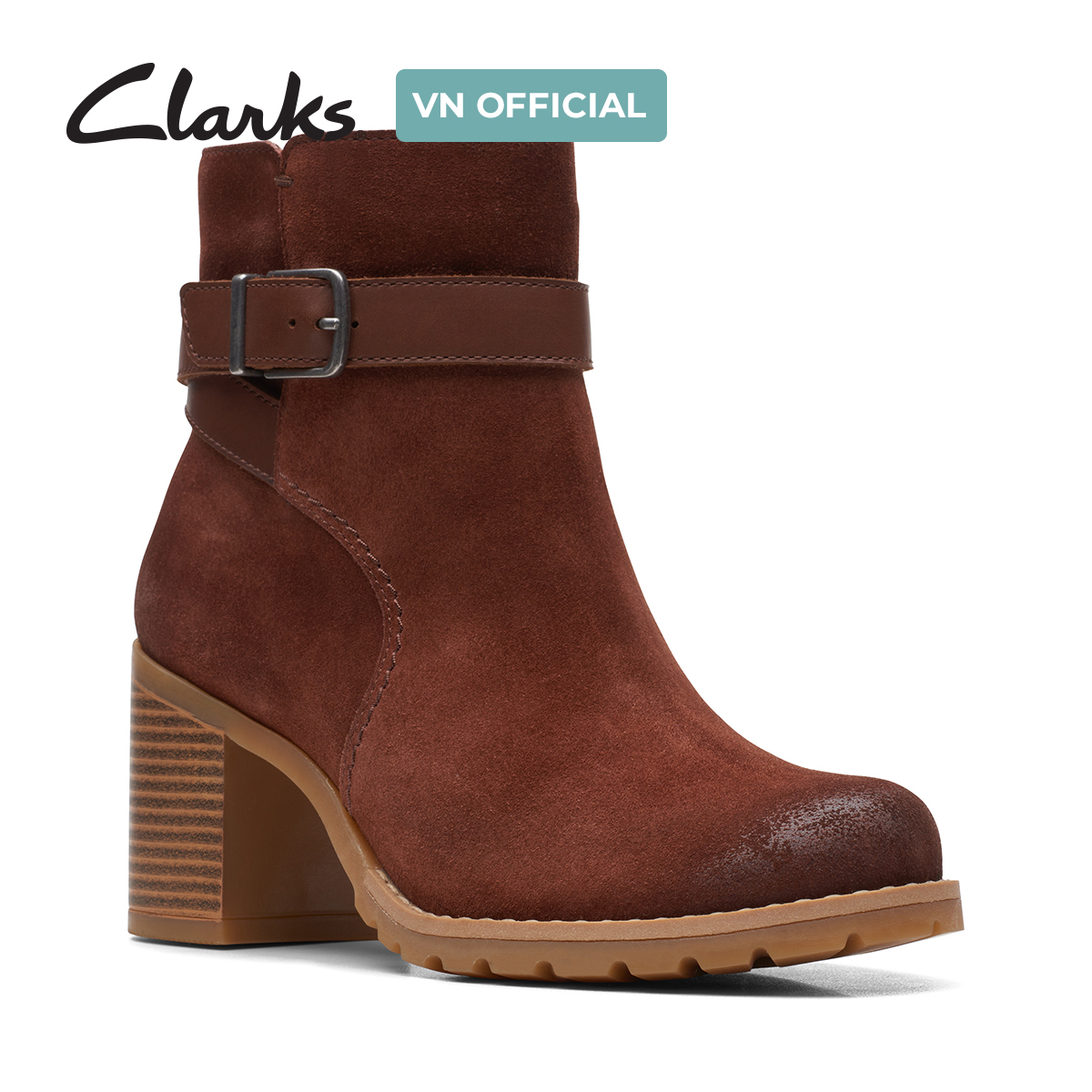 Giày Bốt Cao Gót Da Nữ Clarks - Clarkwell Hall