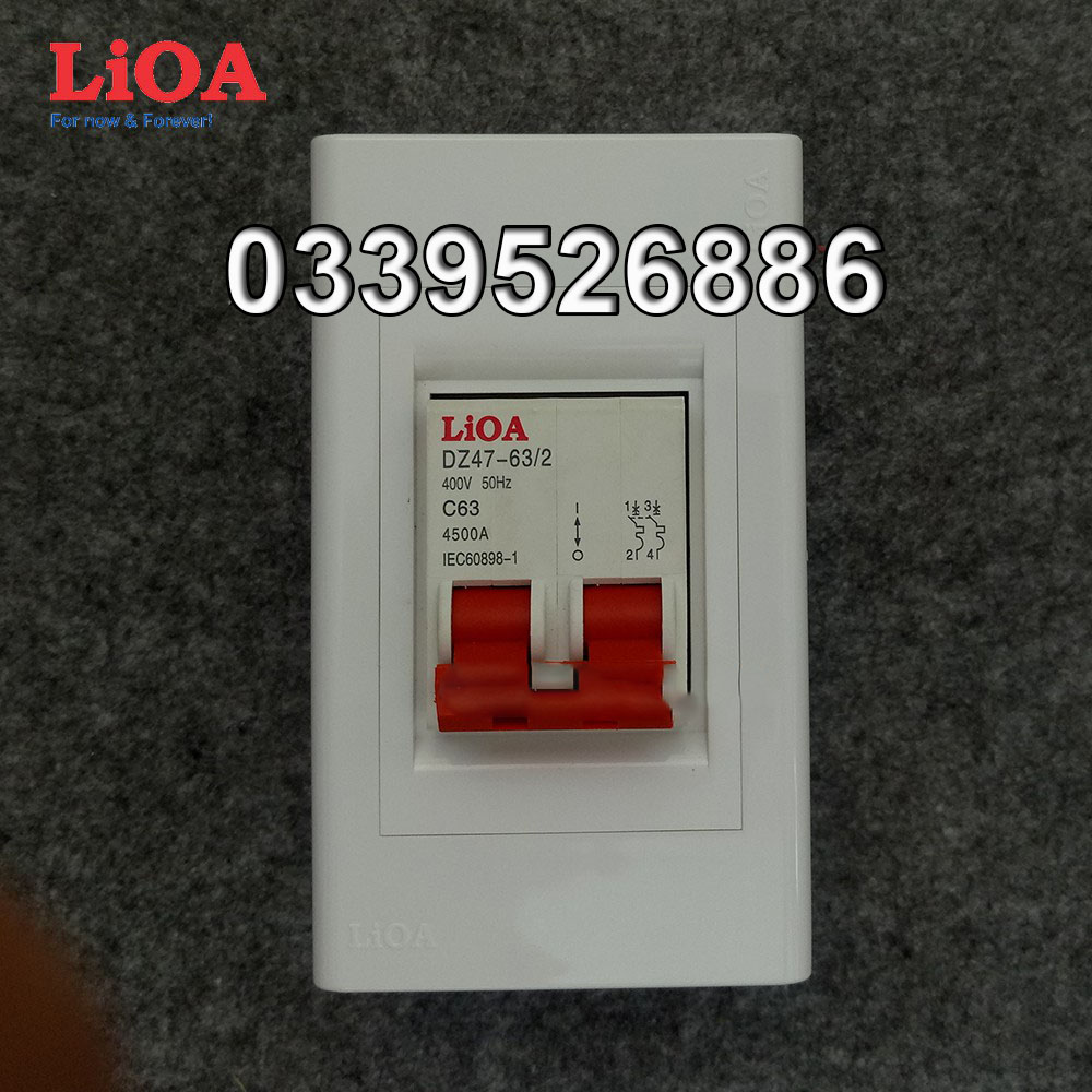 Combo cầu dao tự động LiOA loại 2 cực - Lắp âm tường