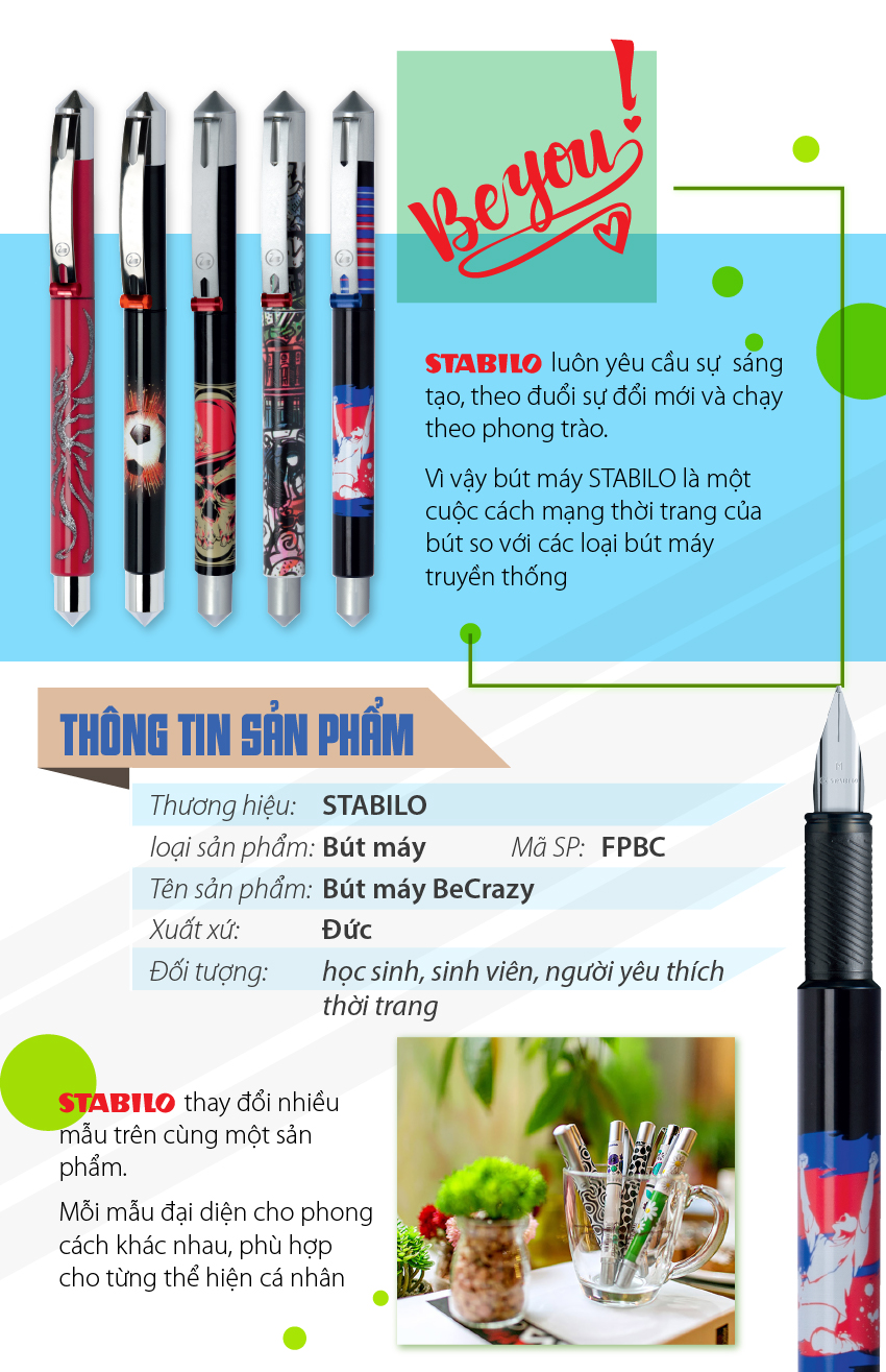 Bút máy STABILO BeCrazy & Be Fab "Magic ink" (FP)