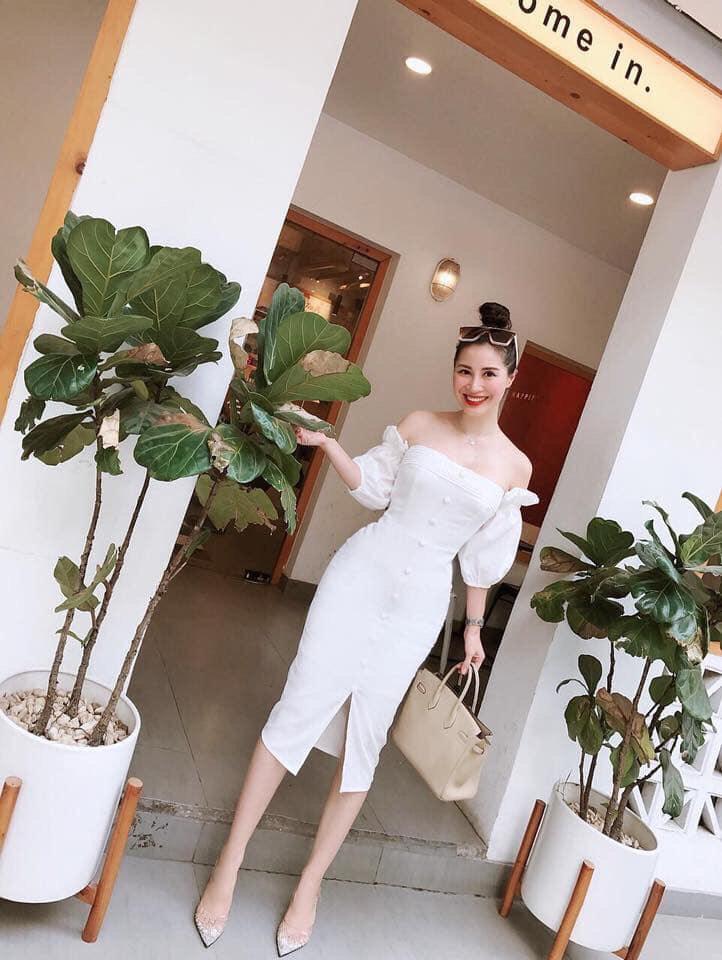 Đầm xếp ly nút bọc_TH