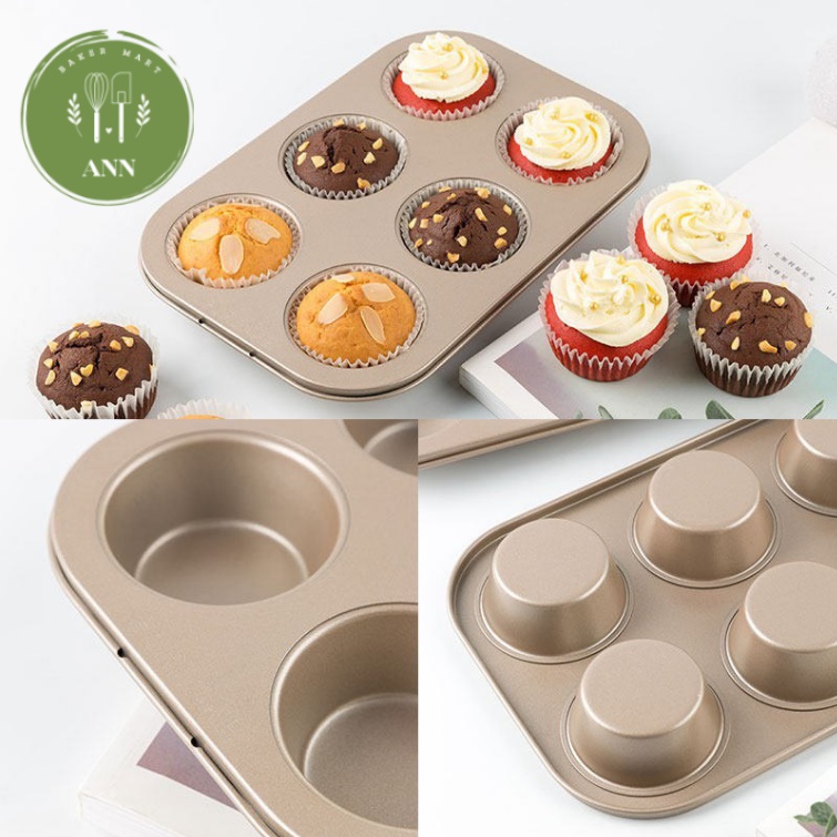 Khuôn Cupcake Chống Dính 6 ô (200g)