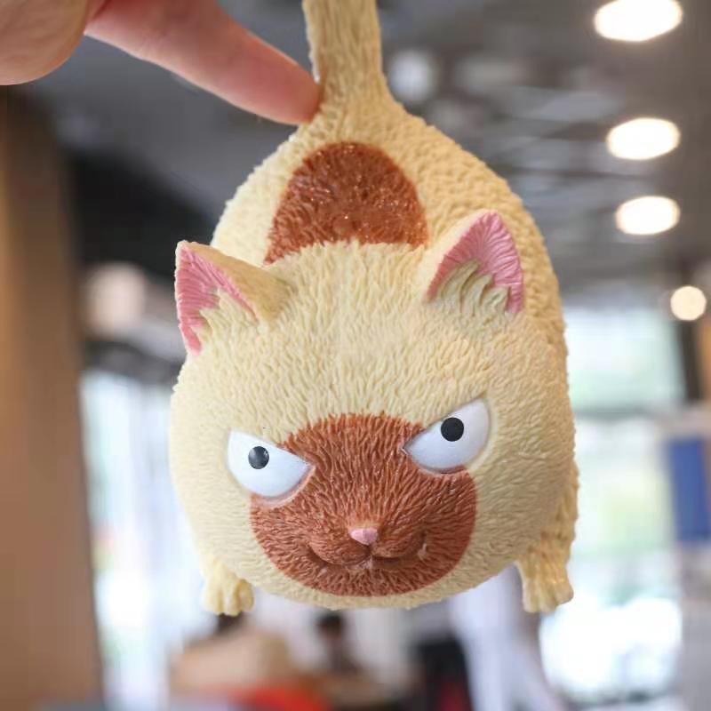 Mèo ú giận dữ squishy đồ chơi bóp trút giận giải tỏa căng thẳng mèo mặt quạu mochi