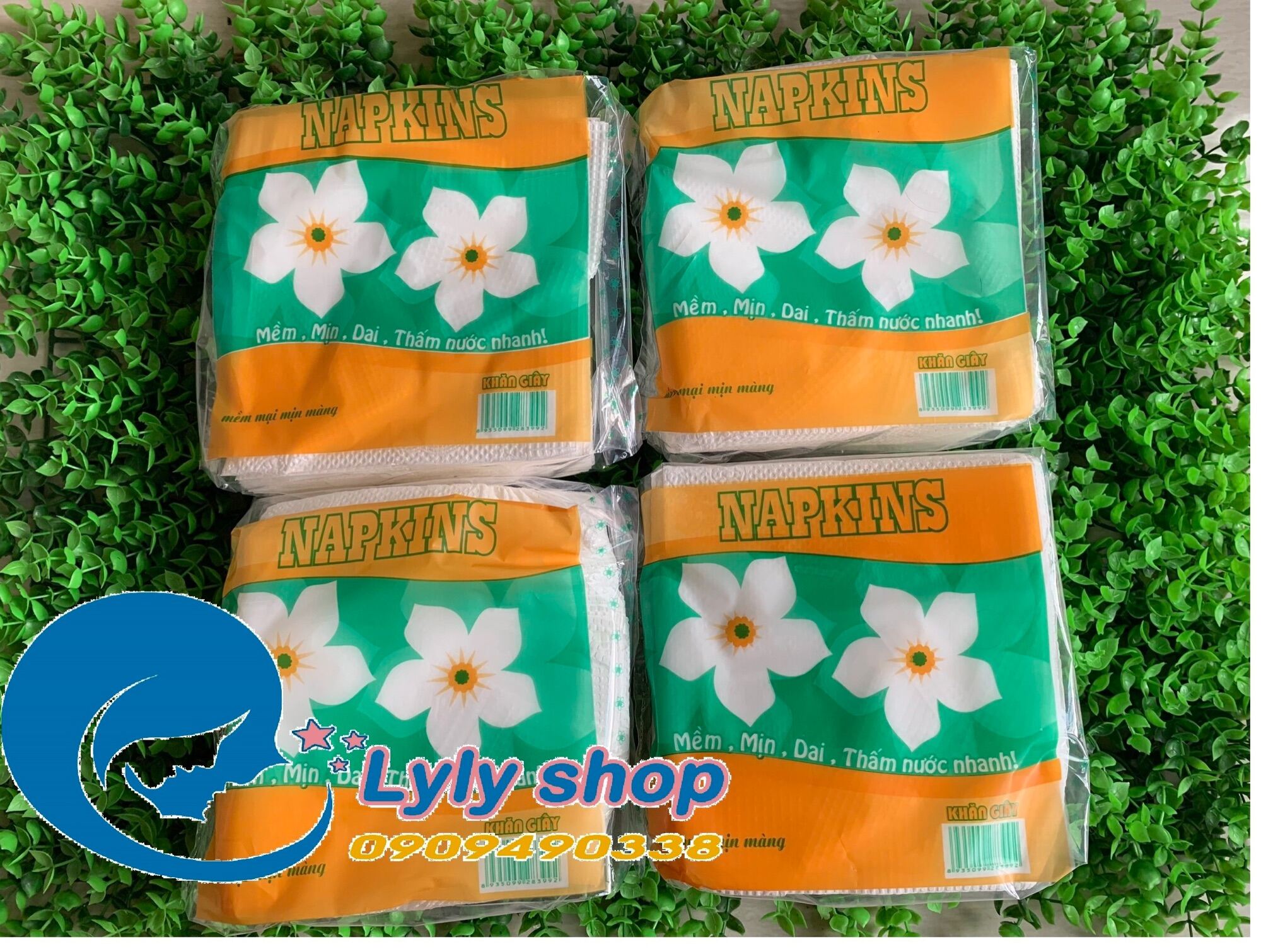 Khăn giấy vuông bông mai- 32 tờ- combo 20 gói