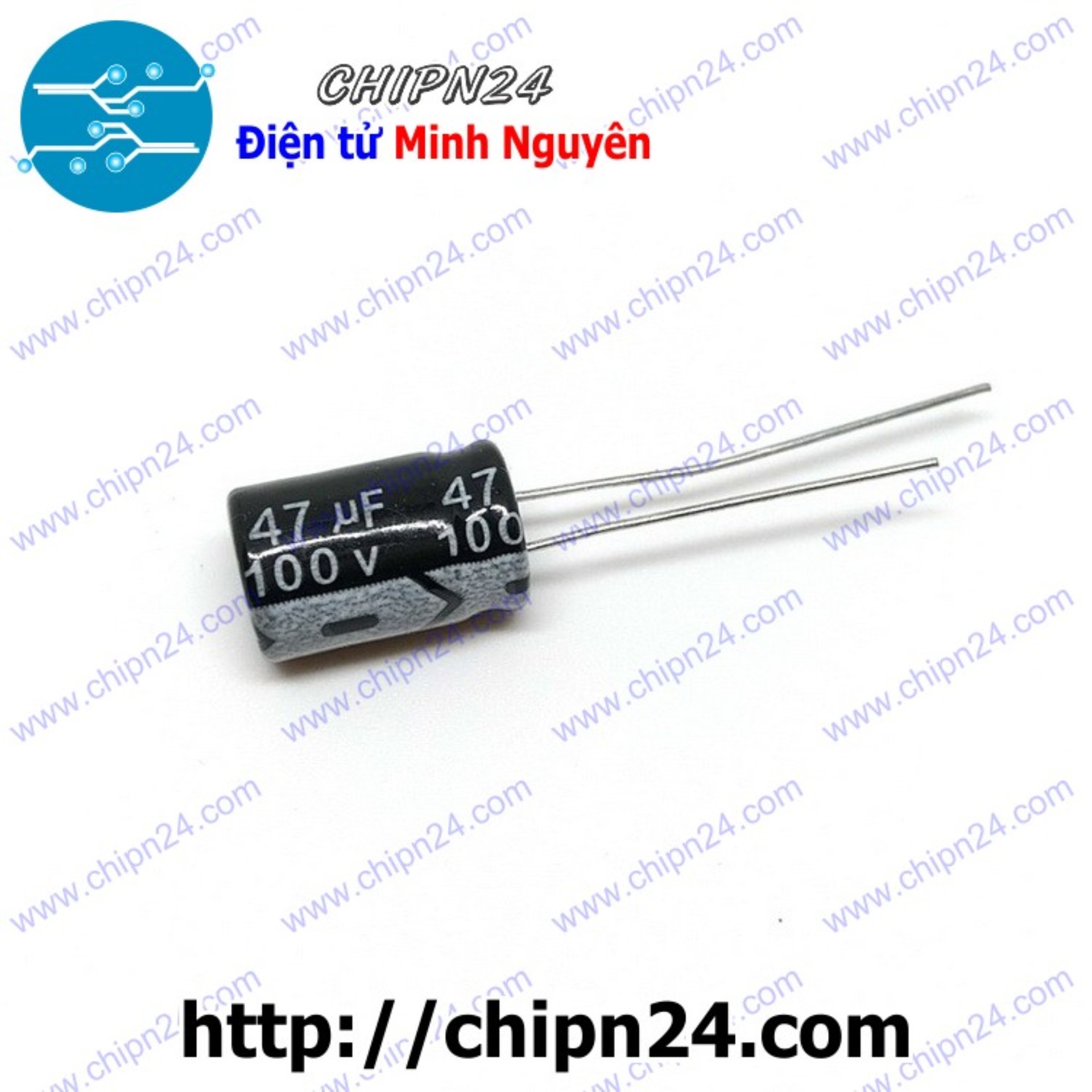 [5 con] (G44.8) Tụ hóa 47uF 100V (8x12mm)