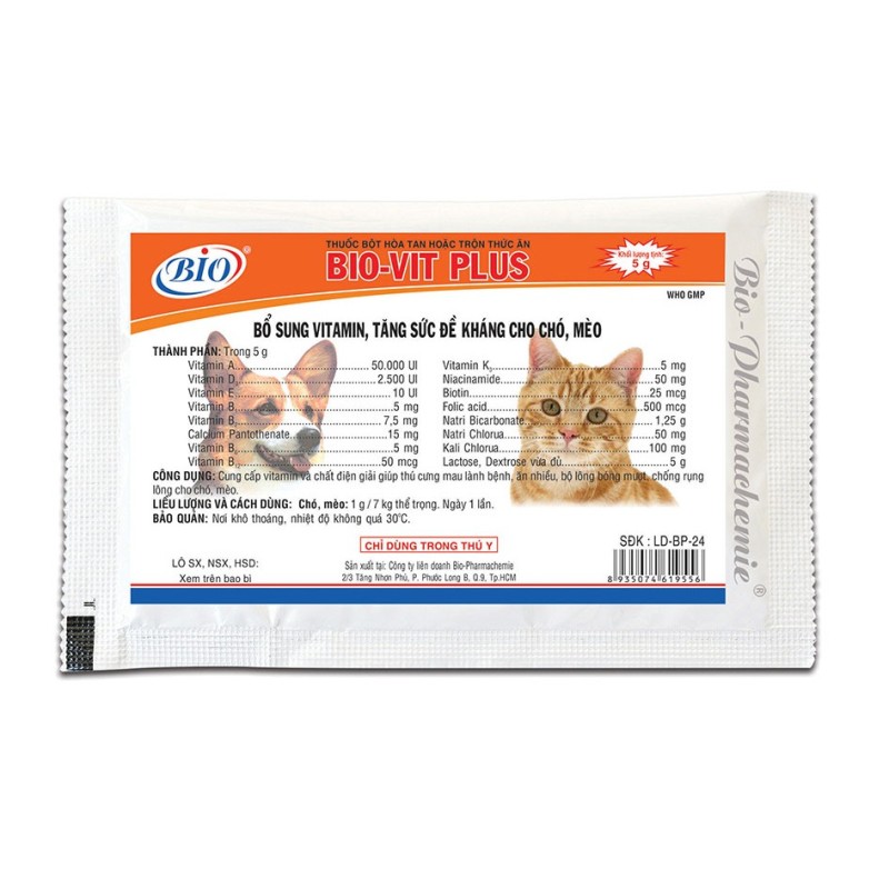 Gói vitamin cho chó mèo bio vit plus