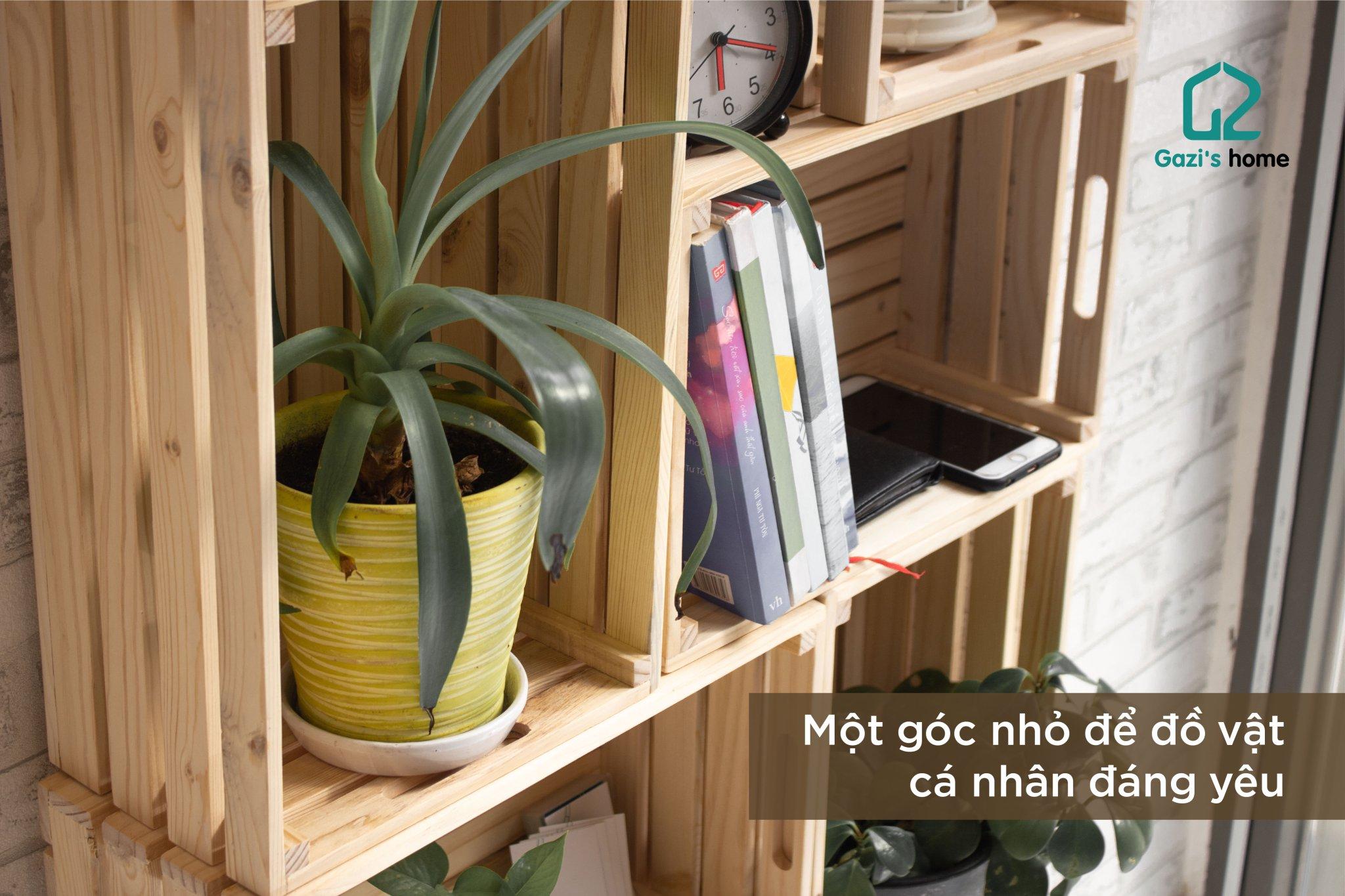 THÙNG GỖ TRANG TRÍ PALLET - KỆ TRANG TRÍ ĐA NĂNG - SIZE M