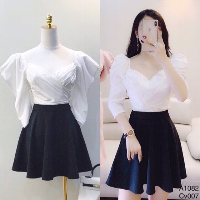 Chân váy xòe ngắn dáng tiểu thư