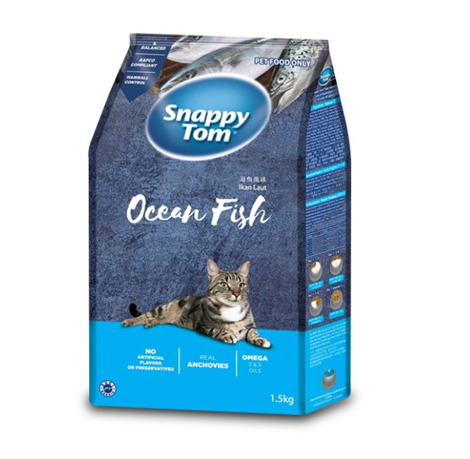 Hạt Snappy Tom mix cá cơm sấy khô cho mèo