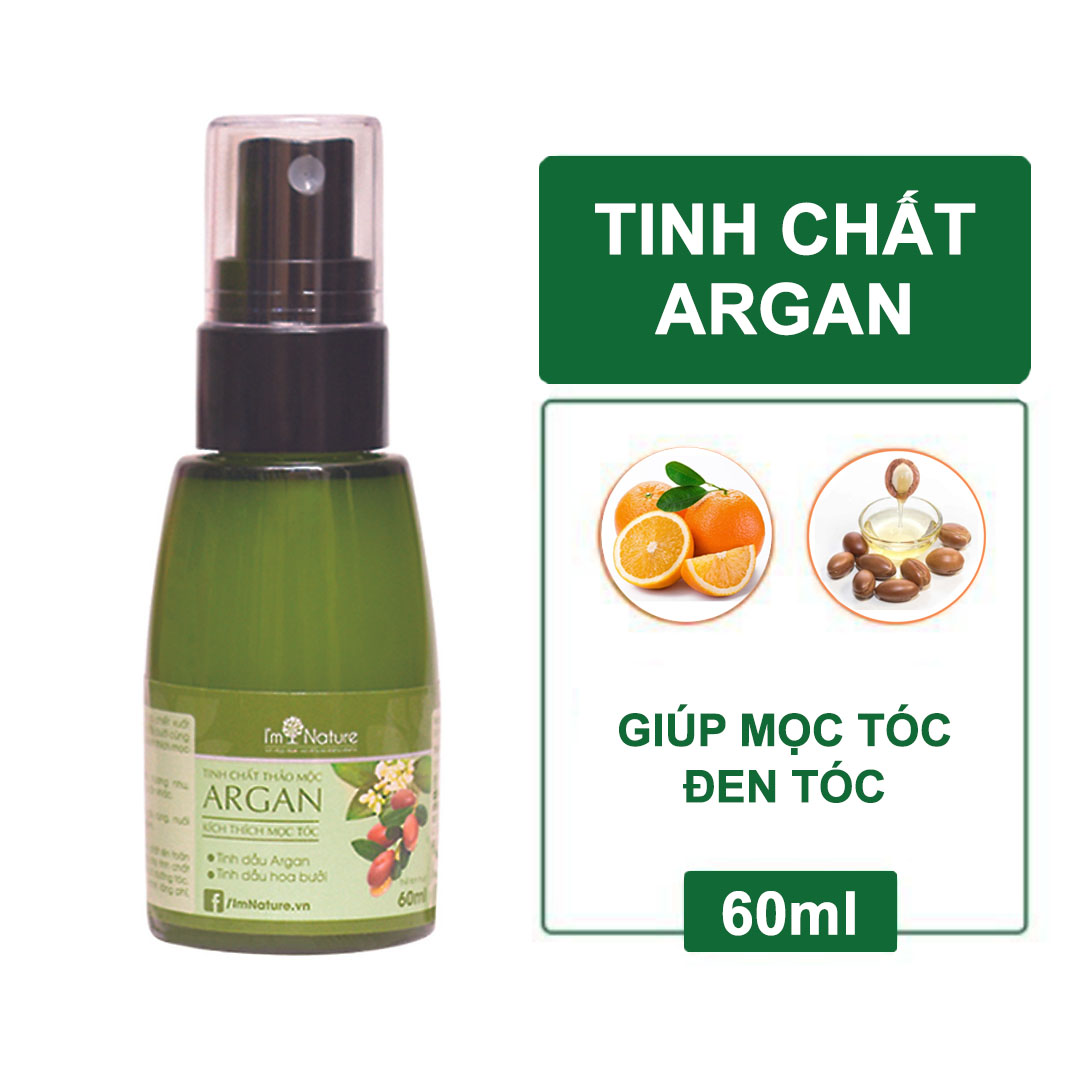 Tinh Chất Dưỡng Tóc Argan 60ml Giúp Mọc Tóc Đen Ngăn Rụng Tóc I'm Nature