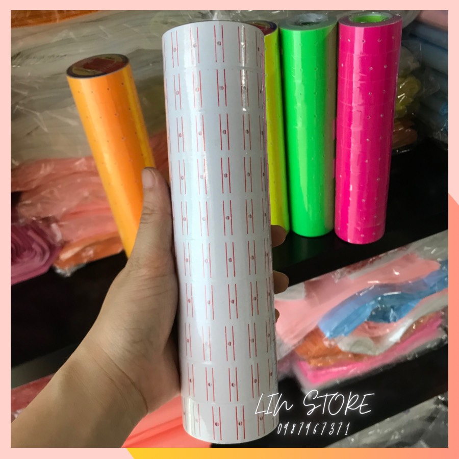 Tem Dán Giá Đủ Màu LIN STORE - Tem Máy Bắn Giá