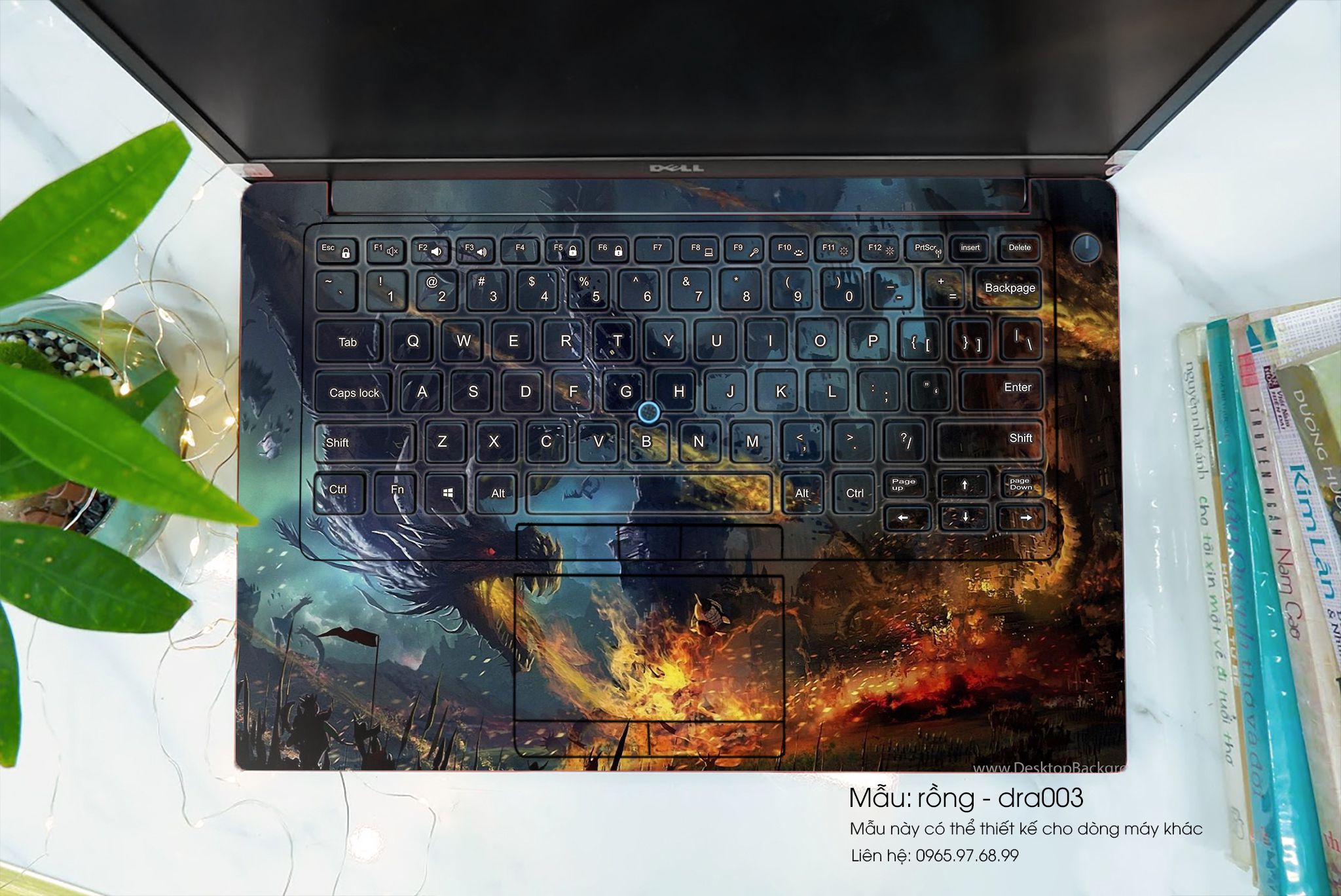 Decal Skin dán Laptop VAIO mẫu rồng (inbox mã máy cho shop)