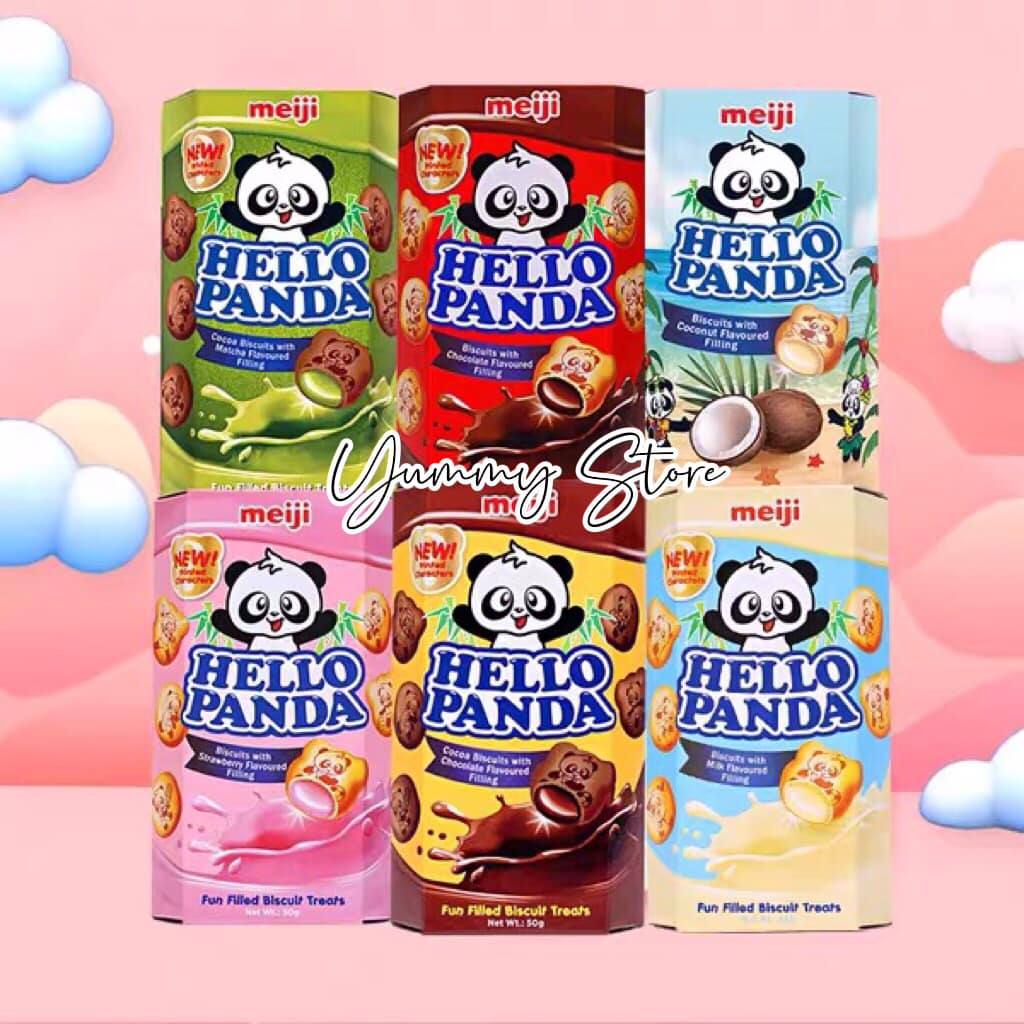 Bánh gấu kem  Meiji Hello Panda hộp 43g ĐỦ LOẠI 08032