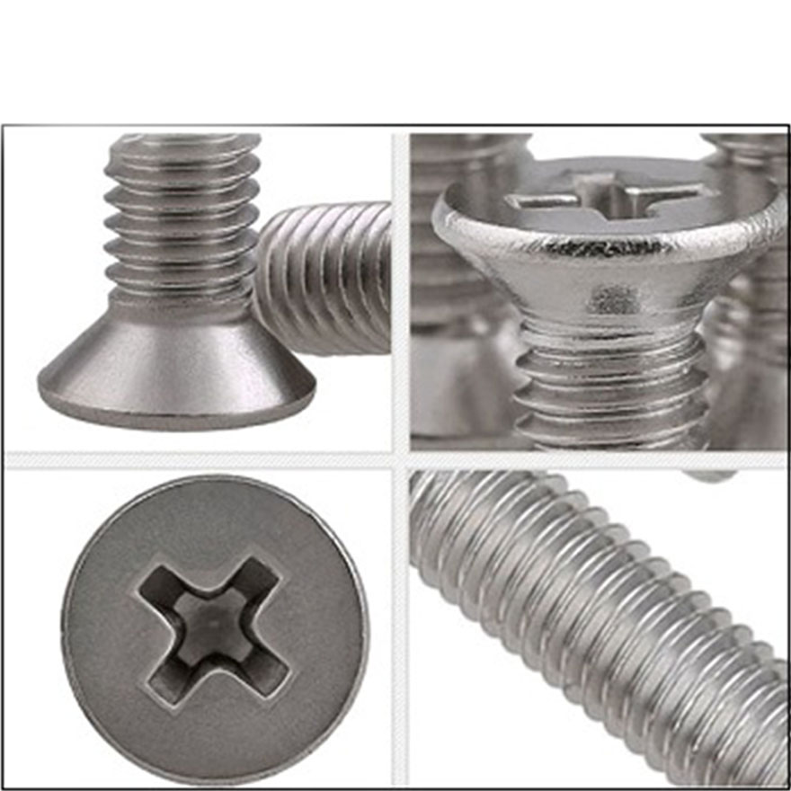 Vít chìm 4 cạnh đầu bằng, M3*6. DIN 965, SUS304 (100 cái)