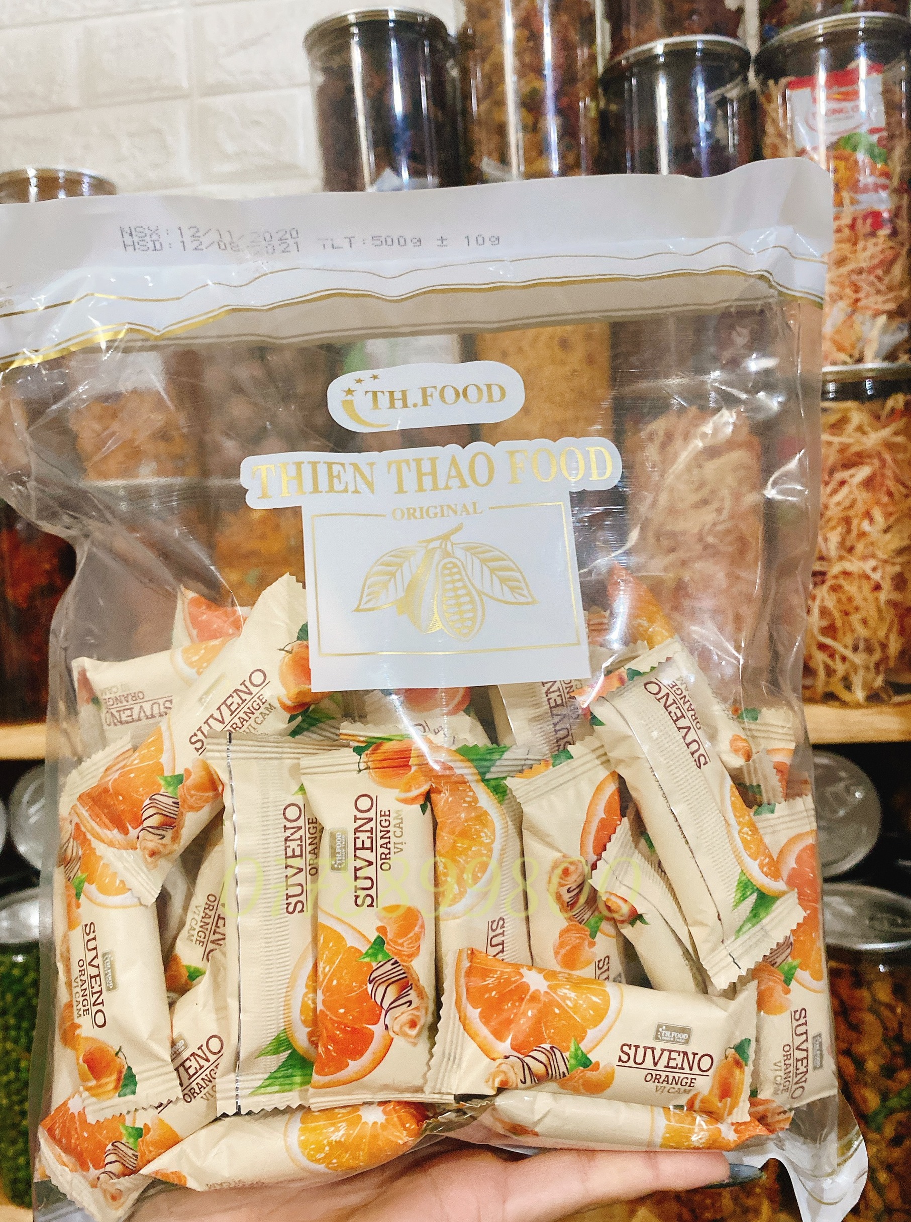 [Hoàn tiền 10%] BÁNH SỮA CHUA GIÒN VỊ CAM 500GR