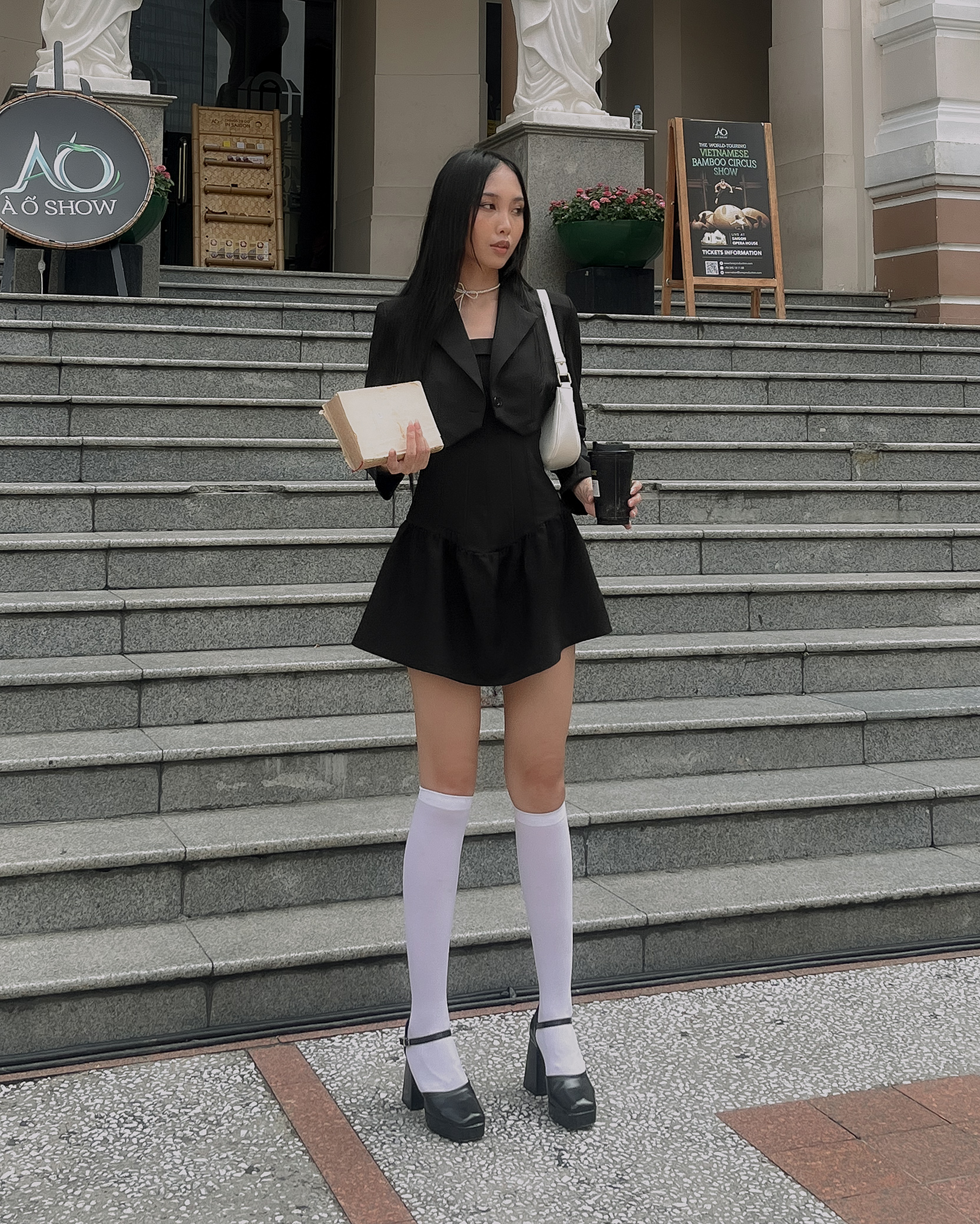 DALLA Áo blazer croptop vạt nhọn (BLZ02)