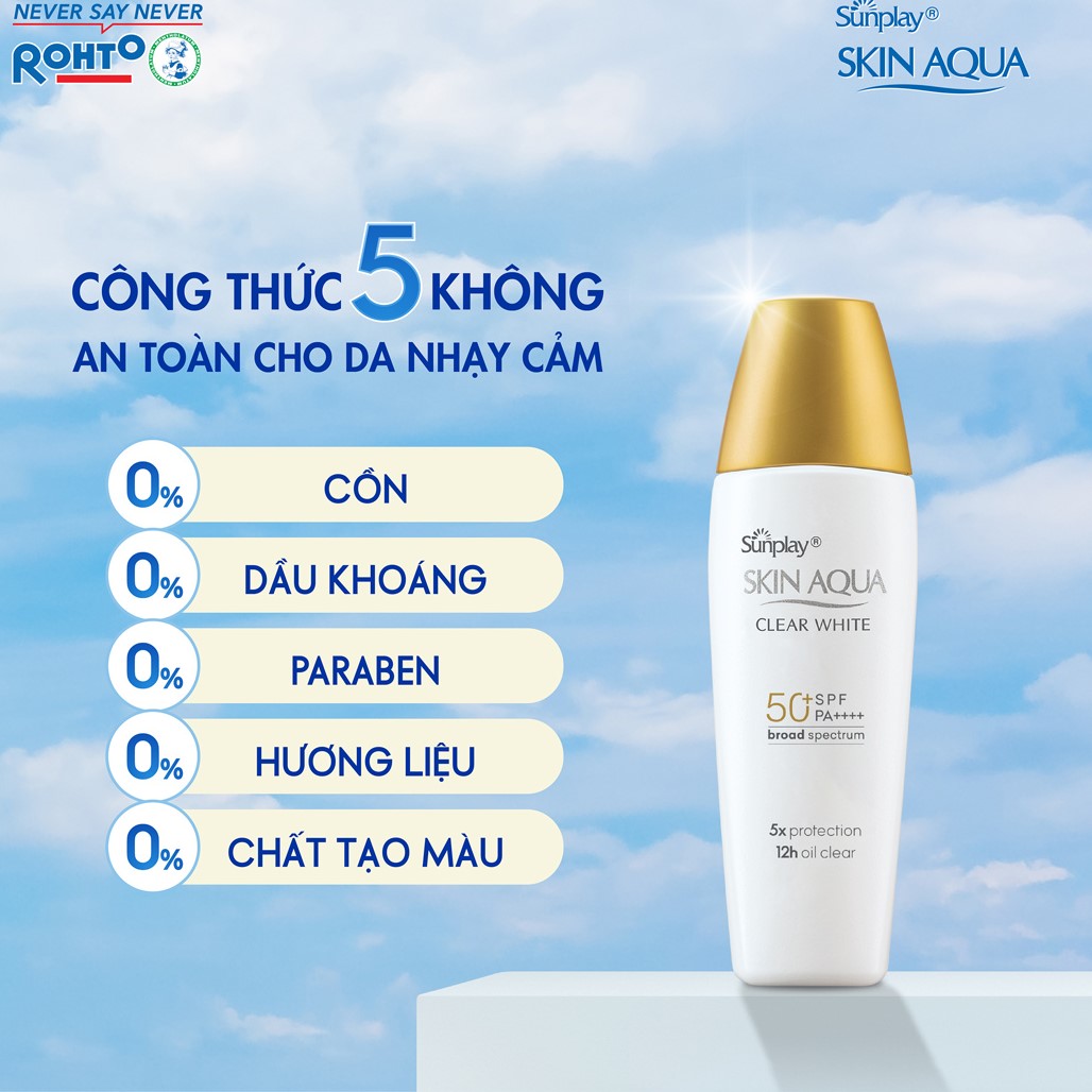 Kem Chống nắng Skin Aqua dạng sữa - Sunplay Skin Aqua Clear White SPF50+ PA++++