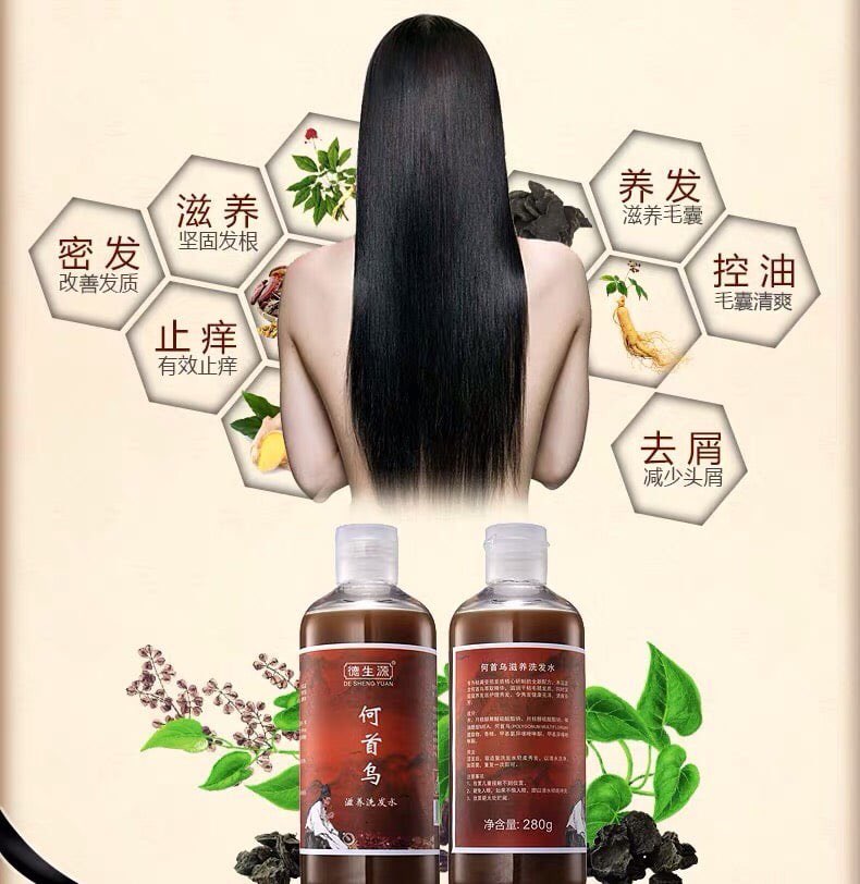 Dầu Hà Thủ Ô phục hồi tóc bạc, đen mượt tóc, sạch gàu kích thích mọc tóc