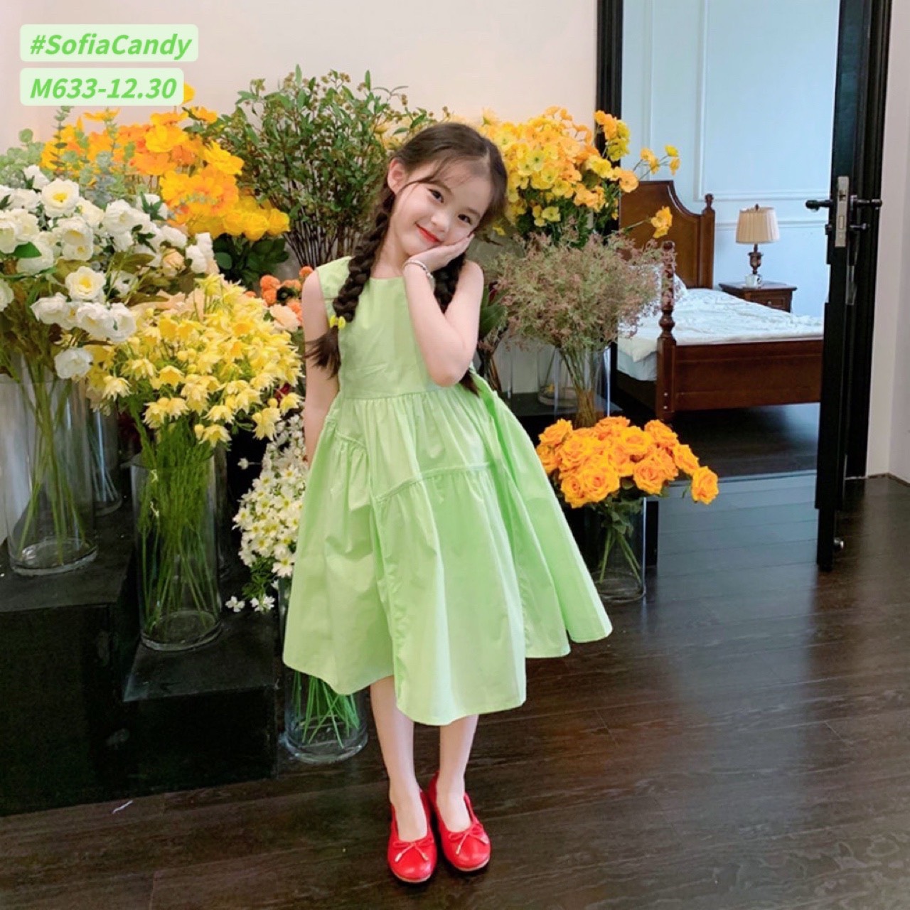 [NEW ARRIVAL] ĐẦM BÉ GÁI ĐỎ VÁY PHỒNG