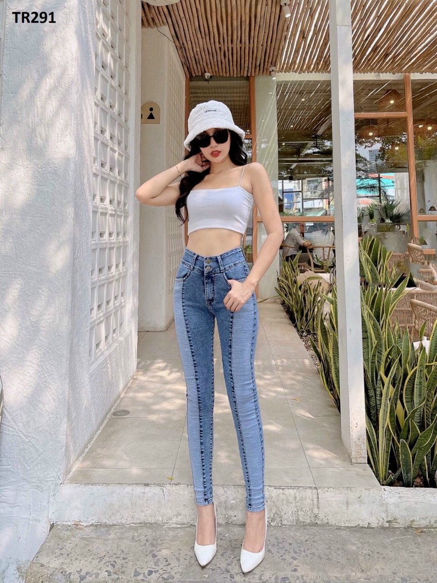 Quần Jeans Nữ Lưng Cao Co Giãn Đắp Thân Tôn Dáng