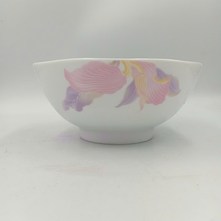 Tô canh viền vàng họa tiết dải lụa hồng  16 cm Sứ long phương cao cấp