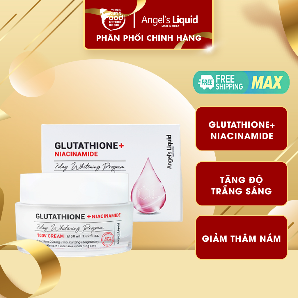 Kem Dưỡng Hỗ Trợ Giảm Thâm Nám Angel s Liquid Glutathione + Niacinamide