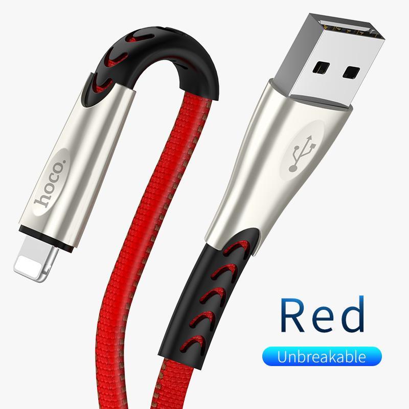 Cáp sạc nhanh Hoco U48 Lightning cho iPhone/iPad ( Hỗ trợ sạc nhanh 2.4A Max, dài 1.2m )