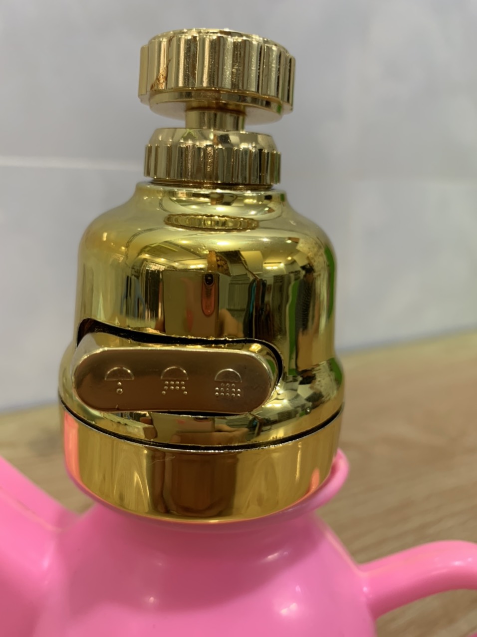 Đầu Vòi Rửa Chén Tăng Áp xoay 360 độ 3 kiểu nước chảy (MÀU VÀNG)