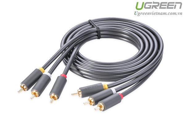 Cáp AV hoa sen 3 đầu RCA dài 5m  Ugreen 10527 Cao cấp