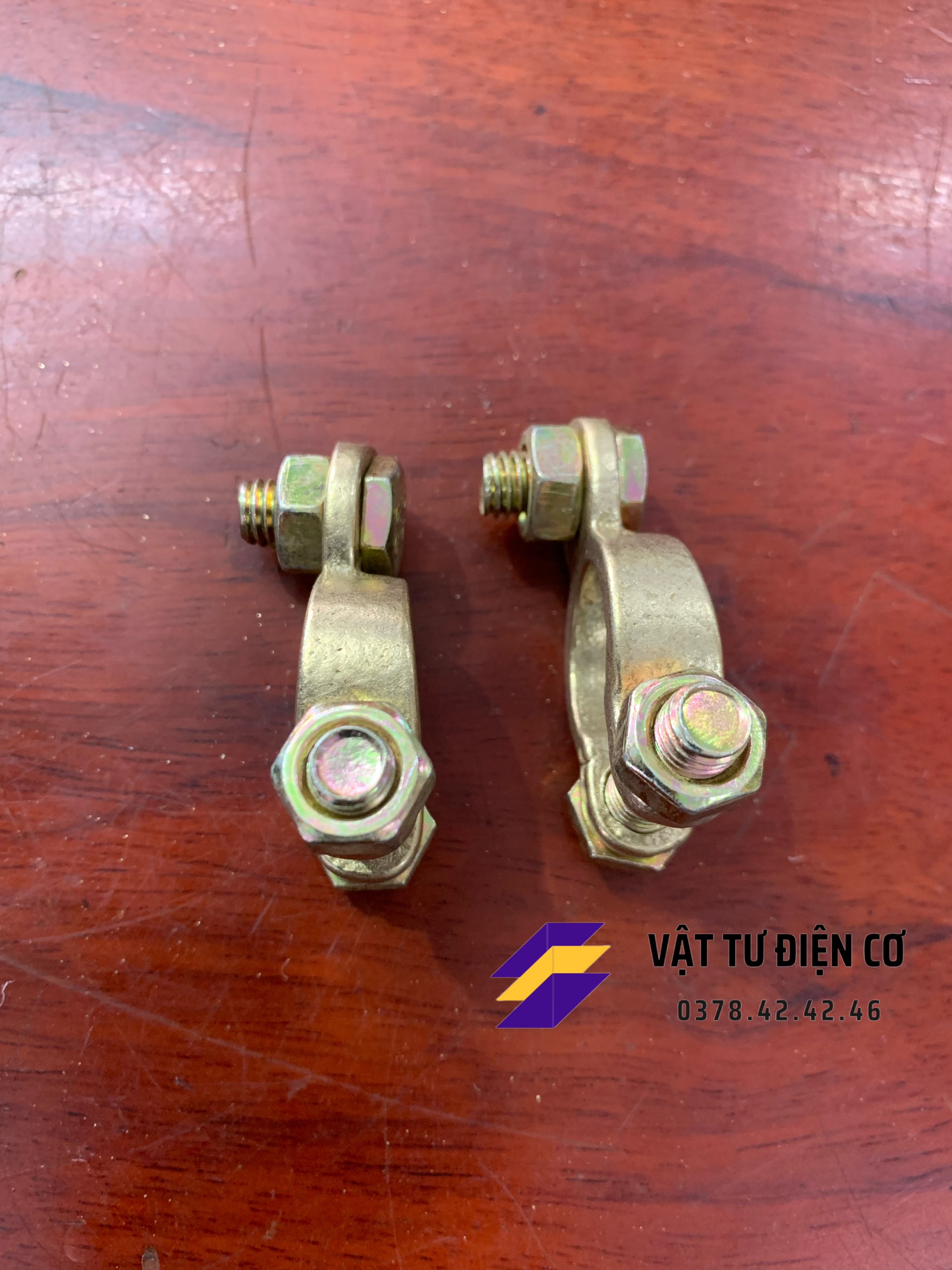 CỌC BÌNH ẮC QUY ĐỒNG THAU ĐẦU BỌP TRÒN LỚN PHI 18 (D18MM) - 1 CẶP
