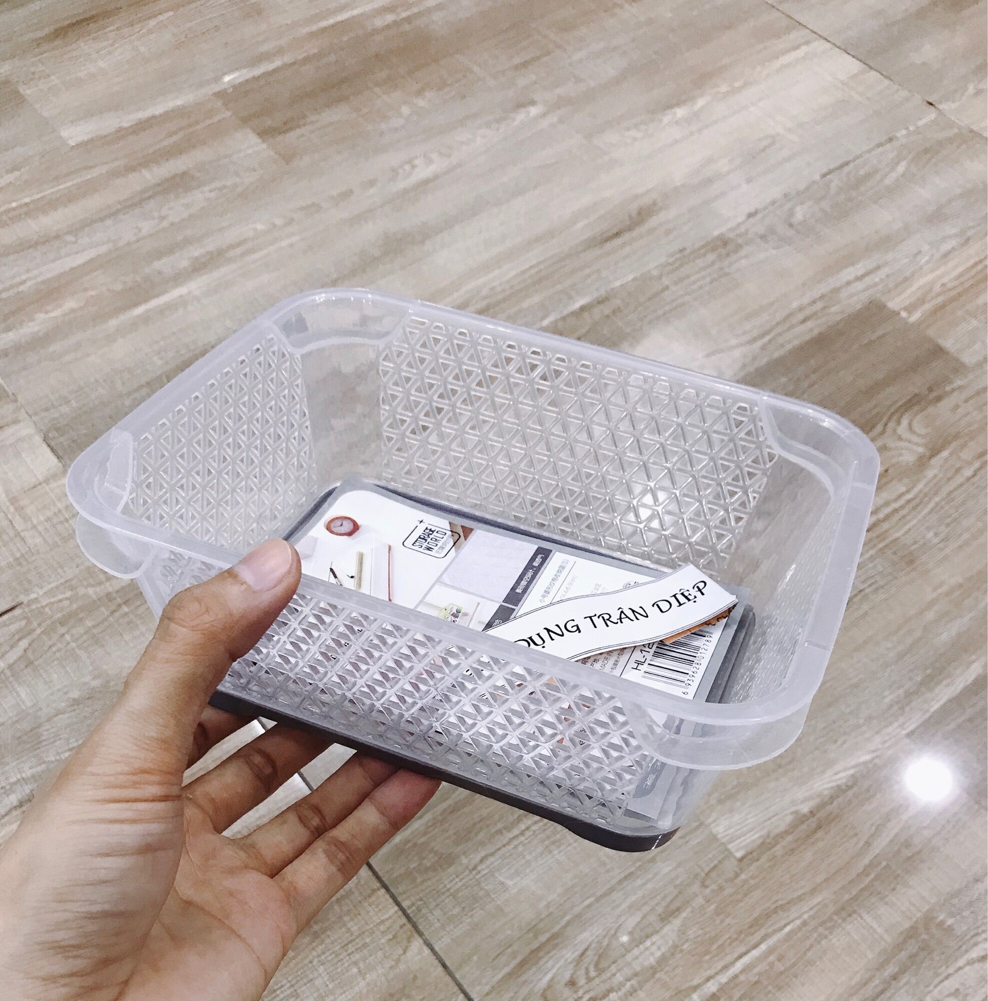Rổ chữ nhật trong suốt nhỏ-trung