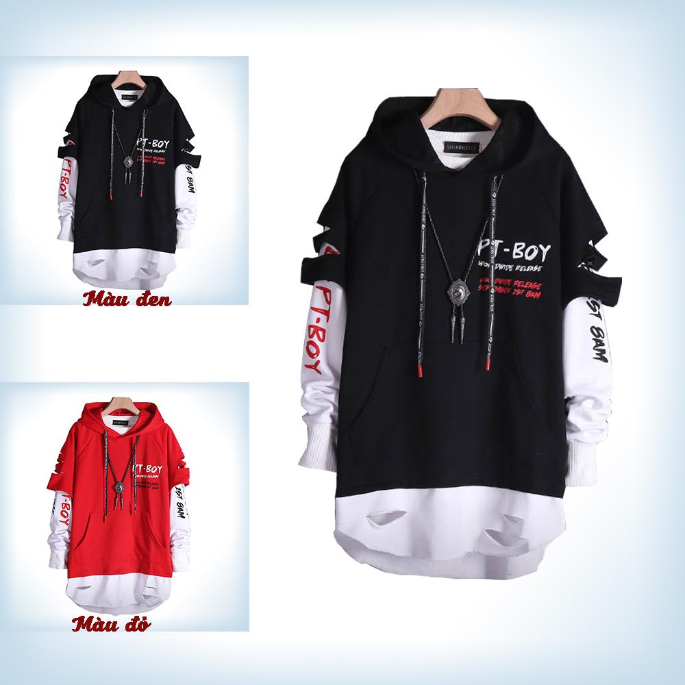 Áo Hoodies Nam Mũ Trùm Đầu Chữ WHAT Phối Giả Hai Lớp Trẻ Trung Thời Trang Đường Phố Phong Cánh  Fashion4men AO TOP NAM 90000126C