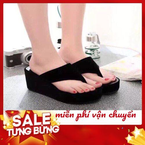 Dép kẹp xốp bọc nhung cao 9 phân